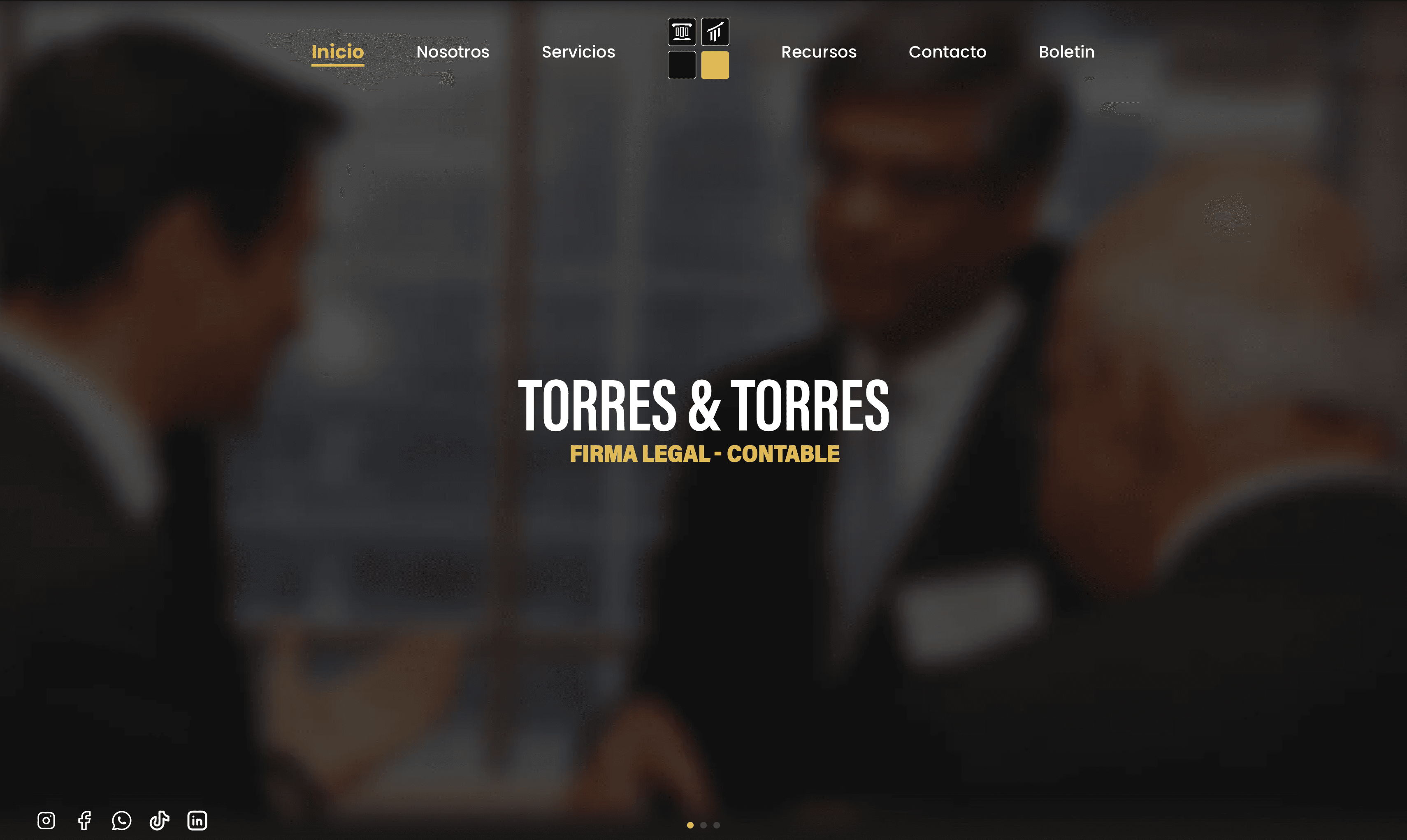 Vista del sitio web Estudio TT